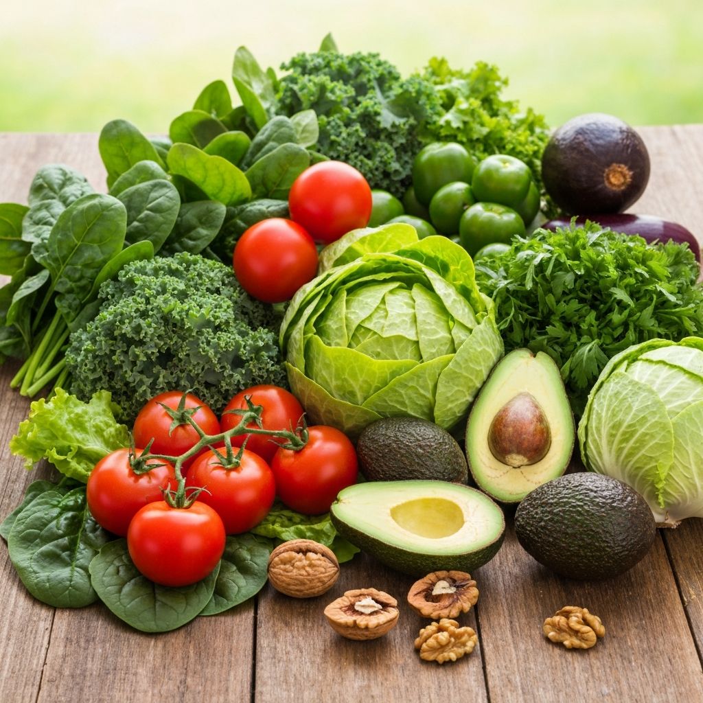 Healthy vegetables and fruits