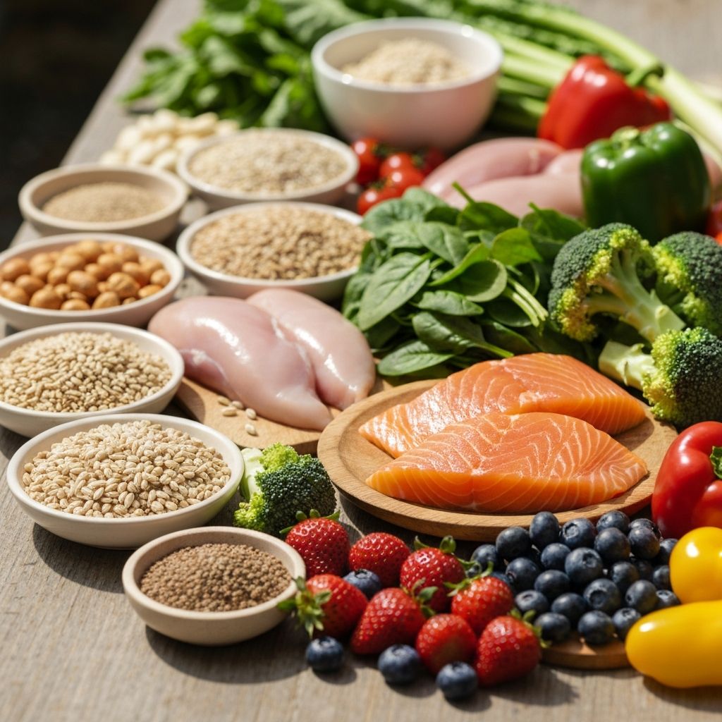 Diverse healthy food ingredients